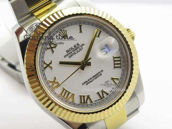 MiroTime 0404 DateJust II 116333 SS YG 41mm EW Best Edition White Dial Roman Markers On SS Bracelet A Casual 3821